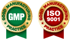 画像：国内GMP、ISO9001のマーク